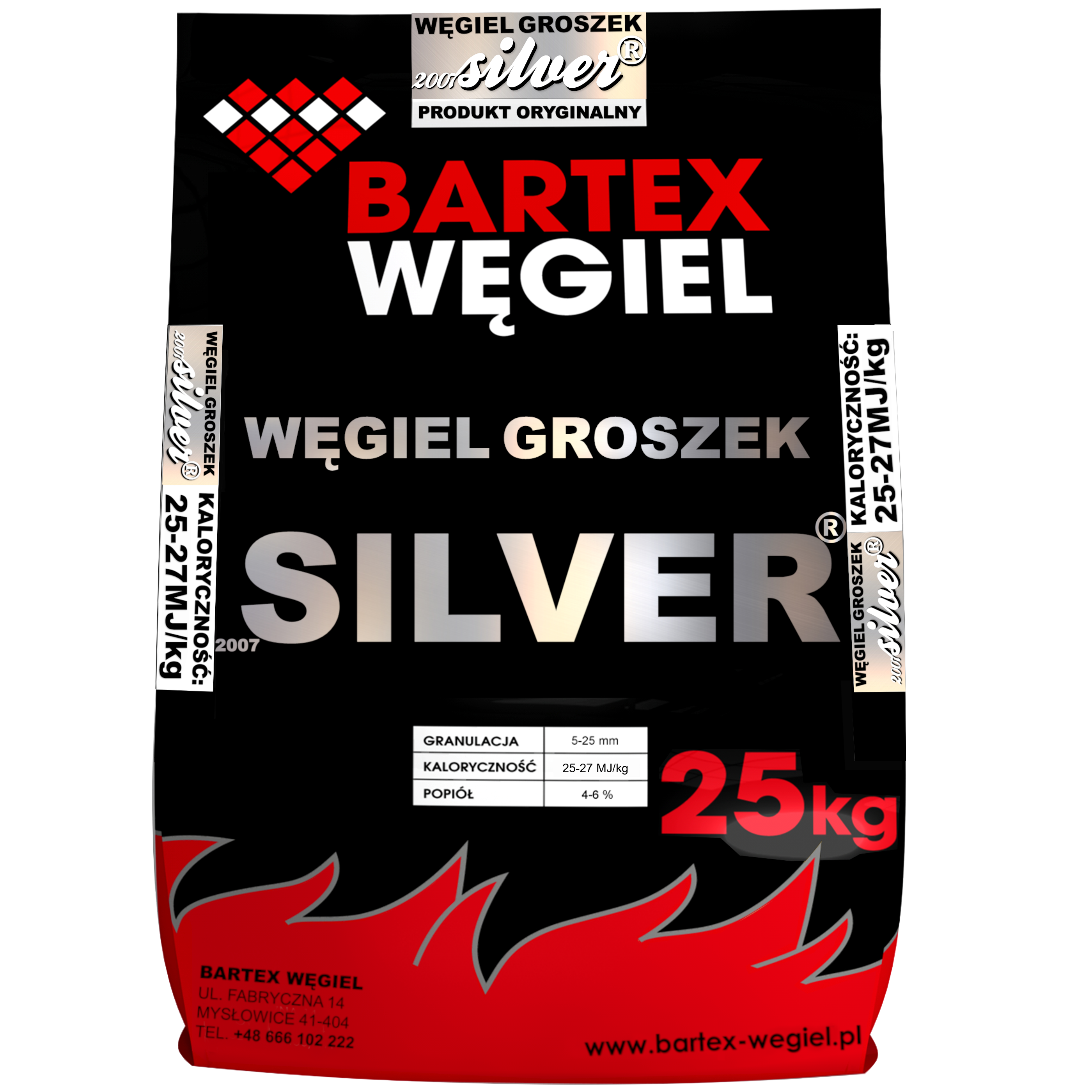 Węgiel groszek Bartex Silver